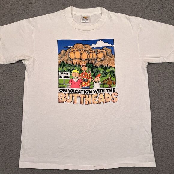 Other - Vintage "On Vacation with the Buttheads" Mount Buttmore T-Shirt Mens XL USA READ
